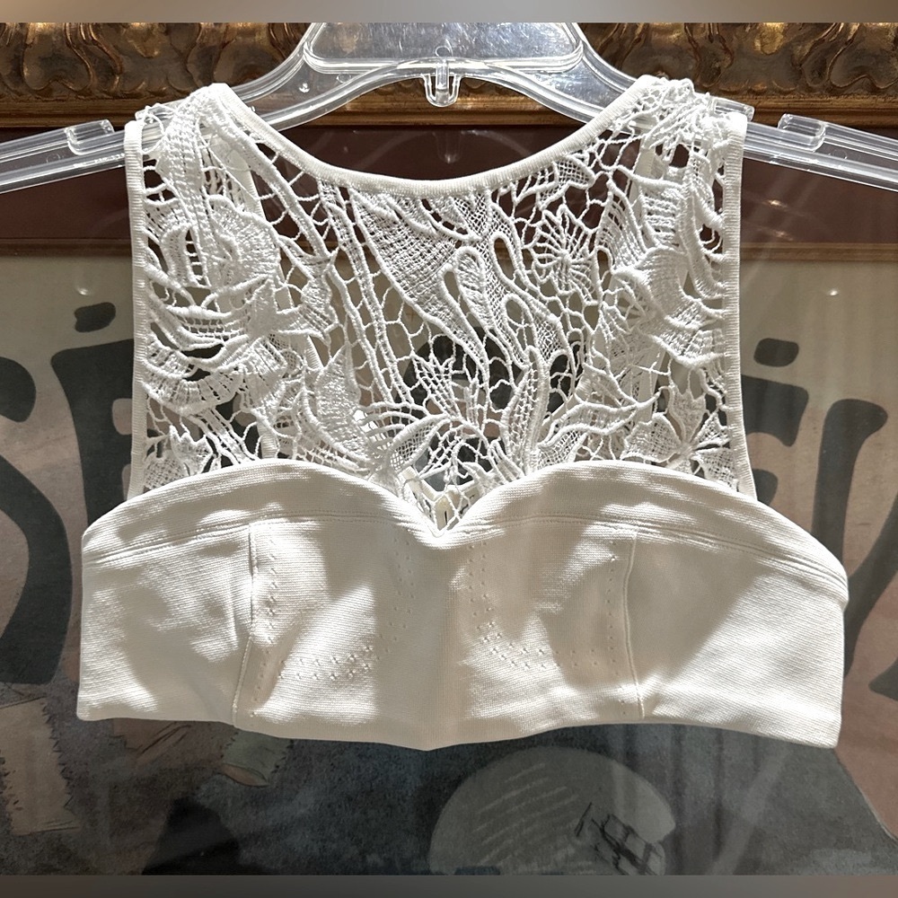 Christian Dior Paris Delicate Crochet Cropped Top- like new